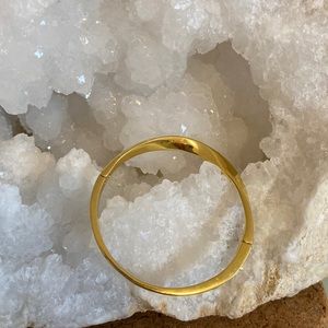 Kate Spade “Do The Twist” stainless steel bangle.